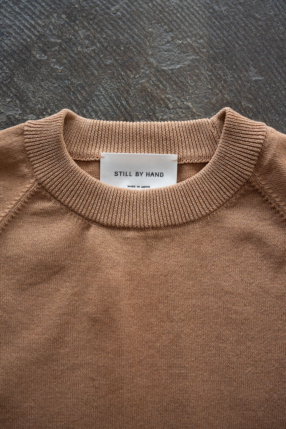 【26SS】和紙混12GラグランスリーブニットTee(PALE OLANGE)