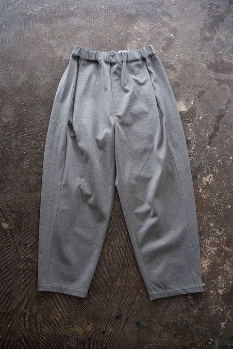 【26SS】コットンジャージータックイージーパンツ(MELANGE GREY)