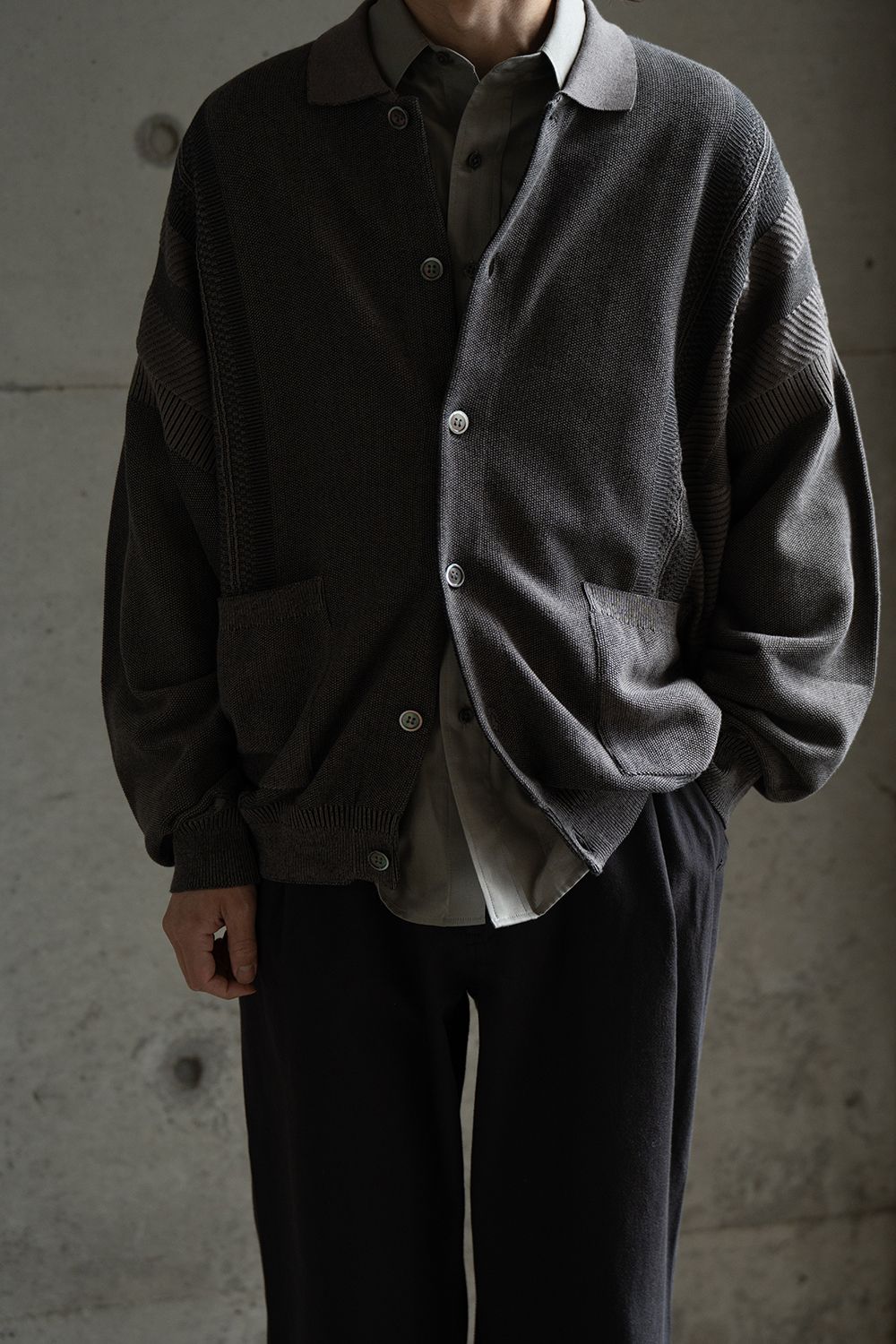 【26SS】Kokuu Collar Cardigan(GREIGE)