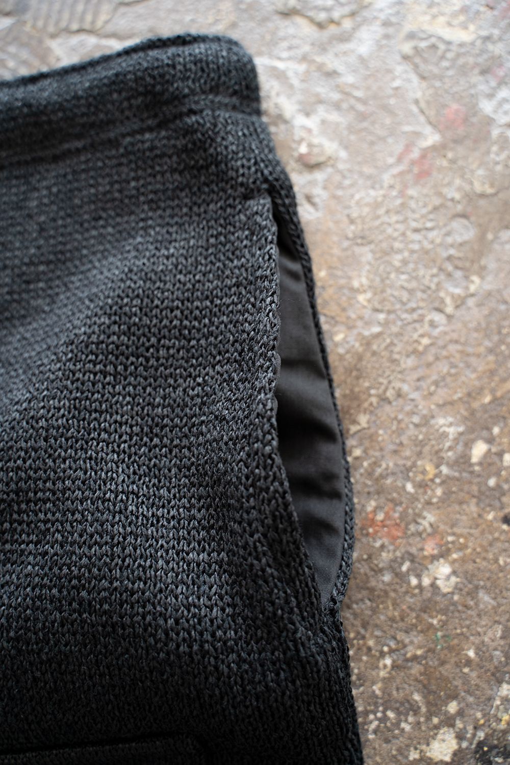 【ラスト1点】Roll Knit Military Shorts/和紙混ロールニットショーツ(BLACK)