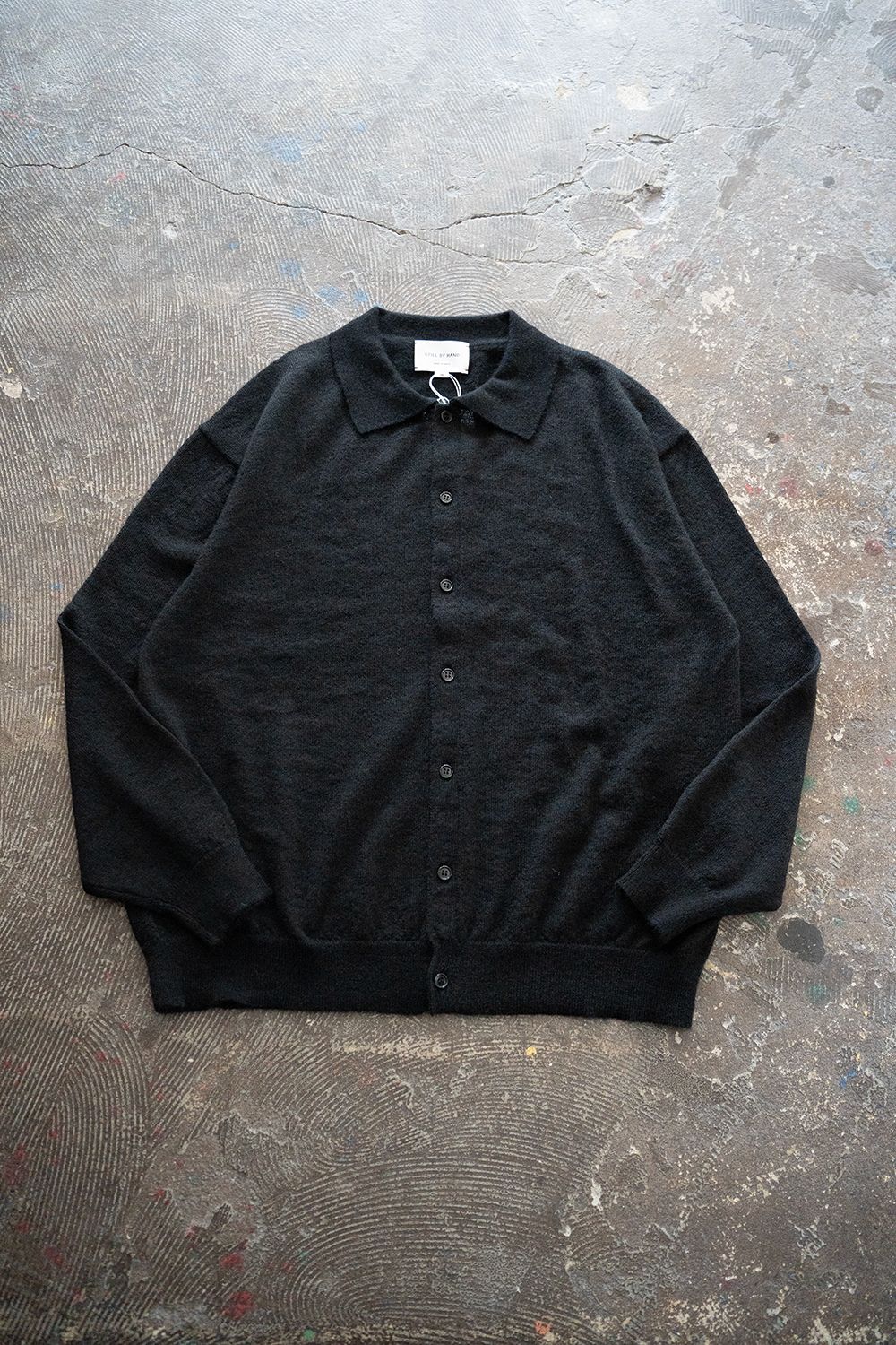 【25AW】エクストラキッドモヘア12Gニットカーディガン(BLACK)