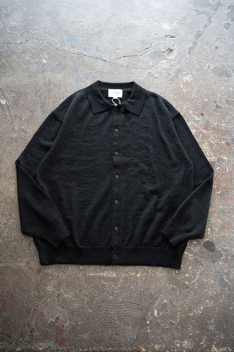 【25AW】エクストラキッドモヘア12Gニットカーディガン(BLACK)