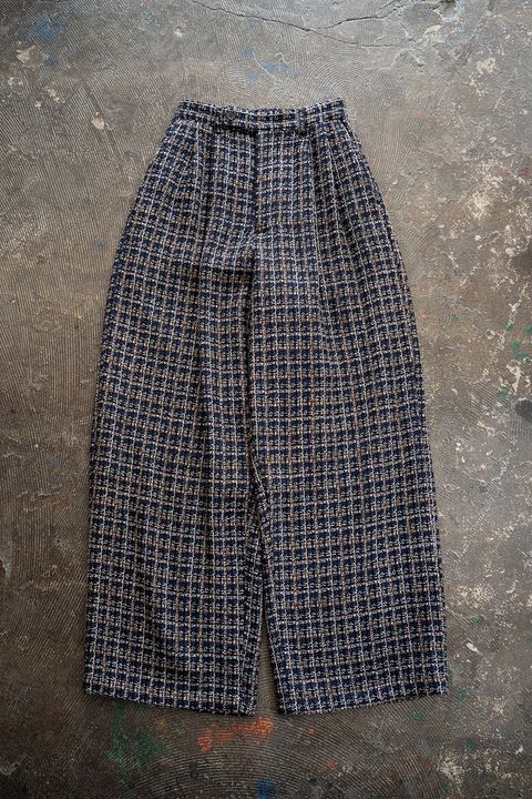 【26SS】2Tuck Wide Summer Tweed Pants/2タックワイドサマーツイードパンツ(ネイビー)