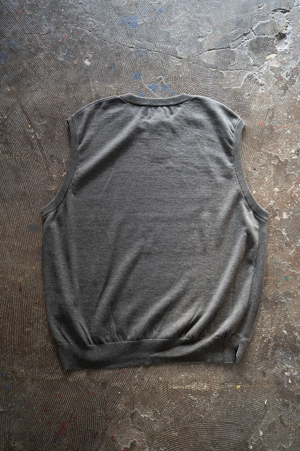 【ラスト1点】【23AW】ヤク×コットンニットベスト(CHARCOAL)
