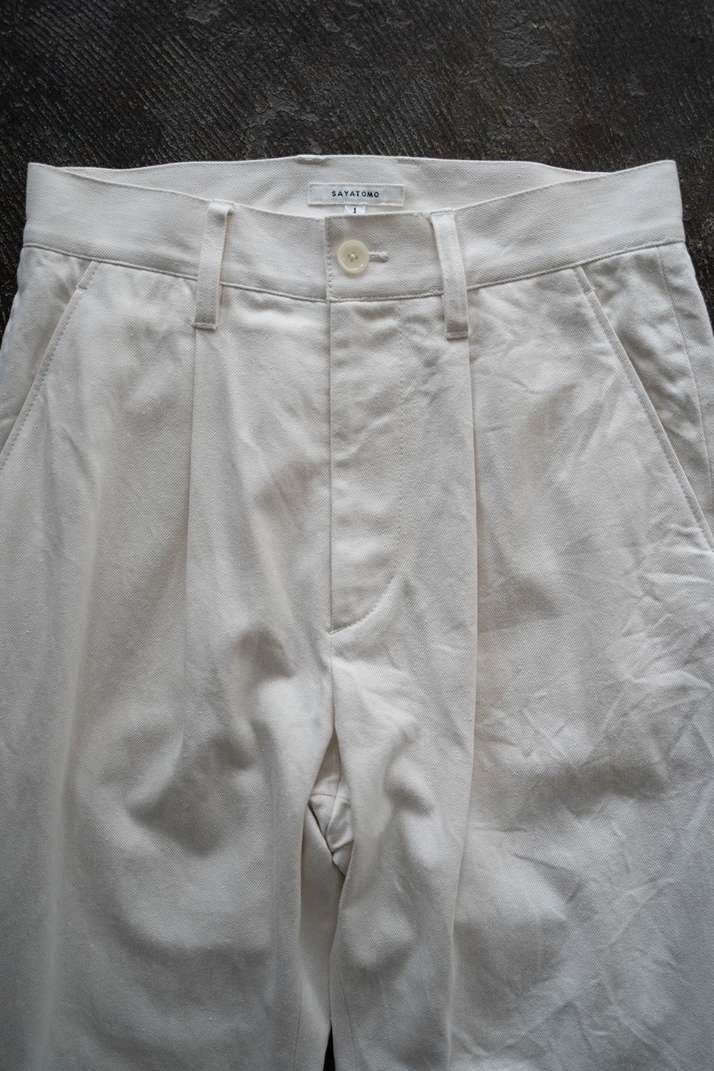 【25SS】1-Tack Bootcut Denim Pants/1タックブーツカットデニムパンツ(OFF WHITE)