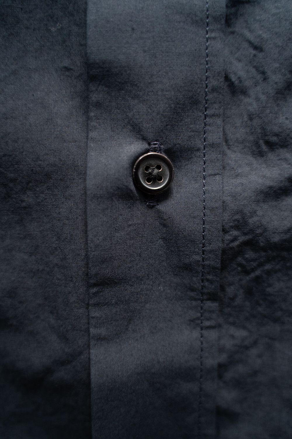 【25SS】リネン混バンドカラーシャツ(NAVY)