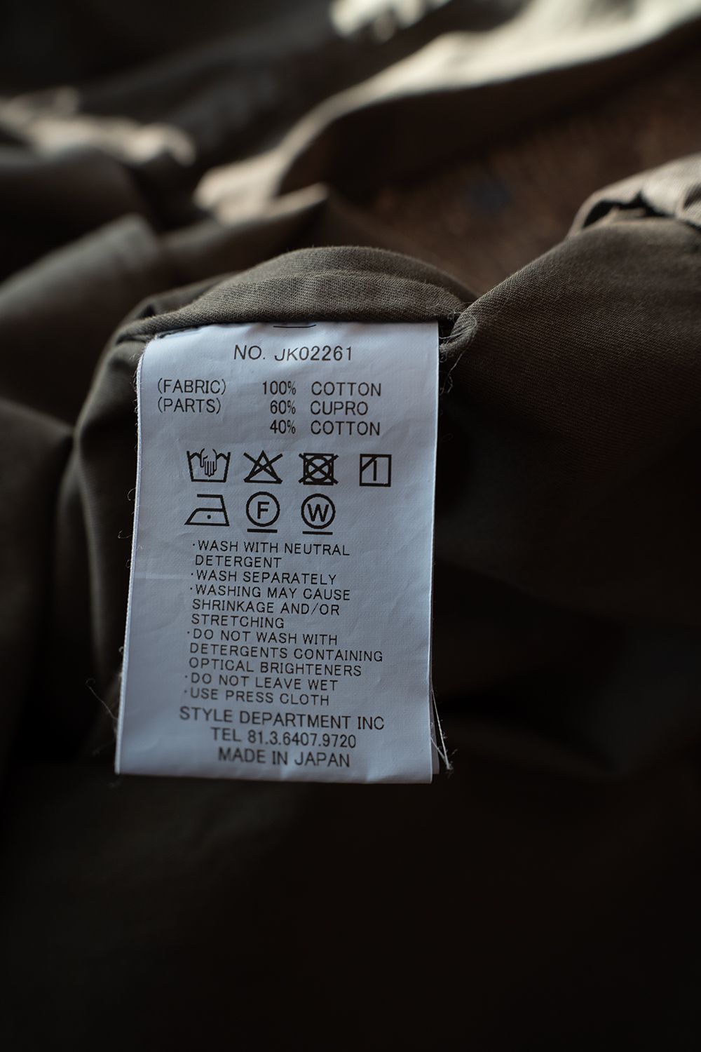 【ラスト1点】【26SS】ガーメントダイ3Bジャケット(DARK OLIVE)