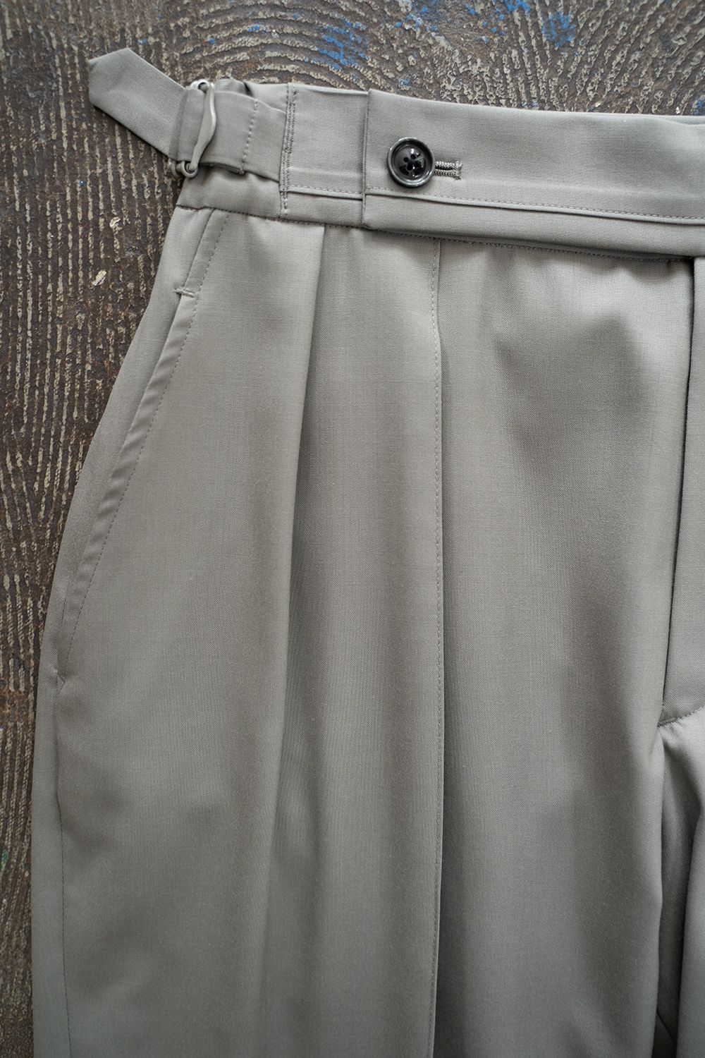 【ラスト1点】【23SS】2-Tack Wool Tropical Trousers/2タックウールトロピカルトラウザーズ(GRAY)