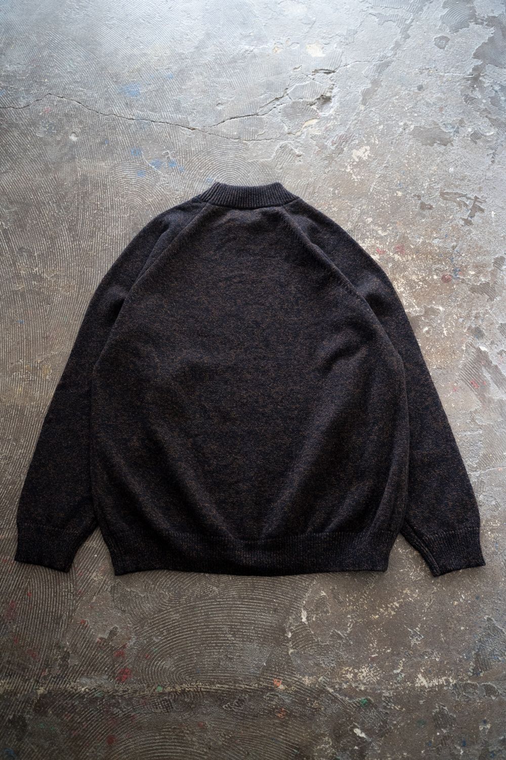 【25AW】モックネックメランジニット(MELANGE NAVY)
