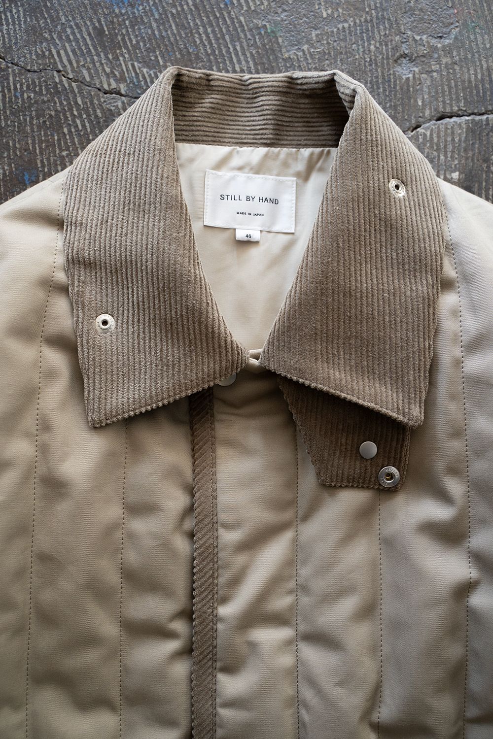 【25AW】コーデュロイ切り替えシンサレートキルティングブルゾン(BEIGE)