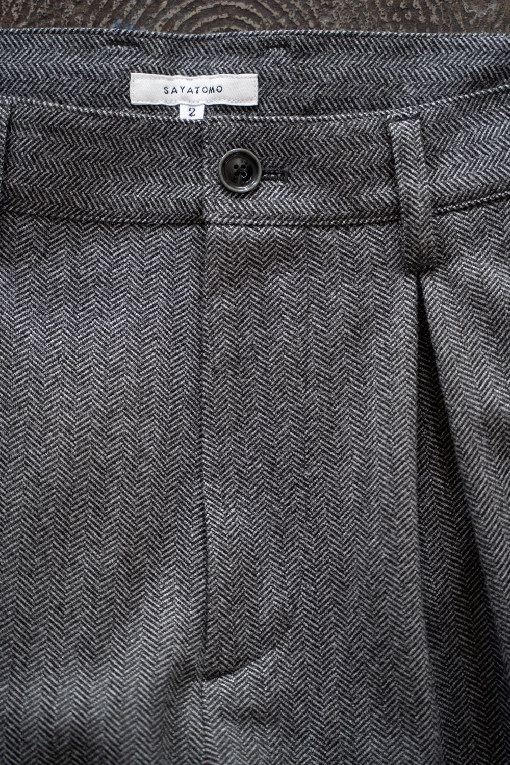 【26AW】2-Tack Herringbone Wide Slacks/2タックワイドスラックス(GRAY)