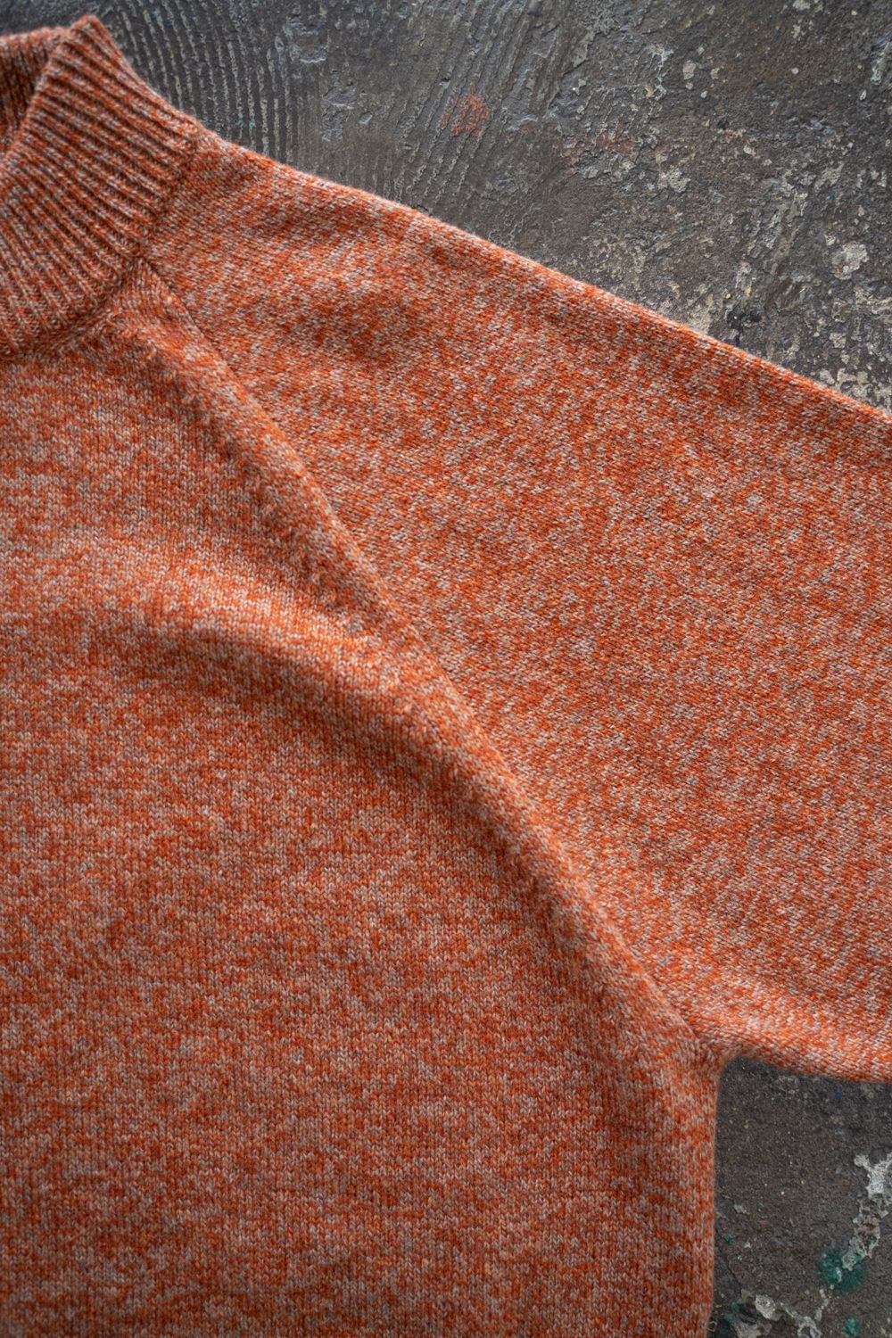 【ラスト1点】【25AW】モックネックメランジニット(MELANGE ORANGE)