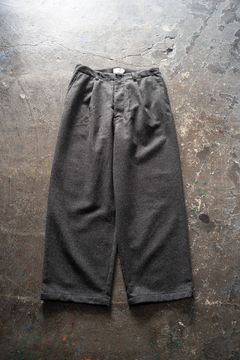 【25AW】ウール×ナイロンワンタックパンツ(BROWN CHARCOAL)
