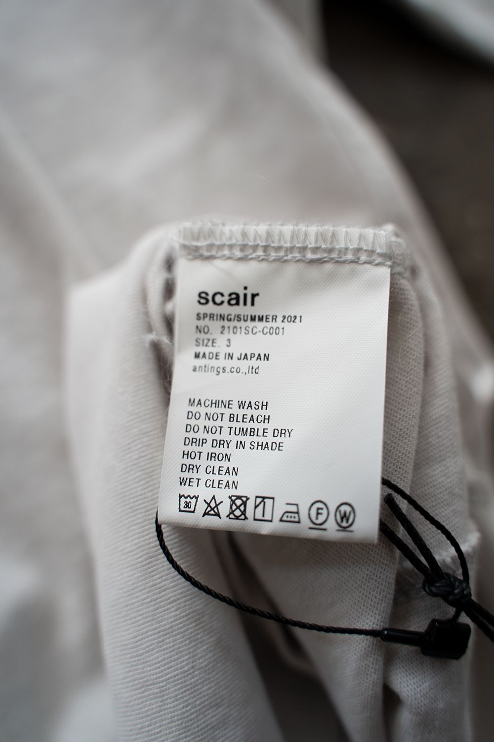 【ラスト1点】Back Shirt Tee/強撚天竺Tシャツ(ECRU)