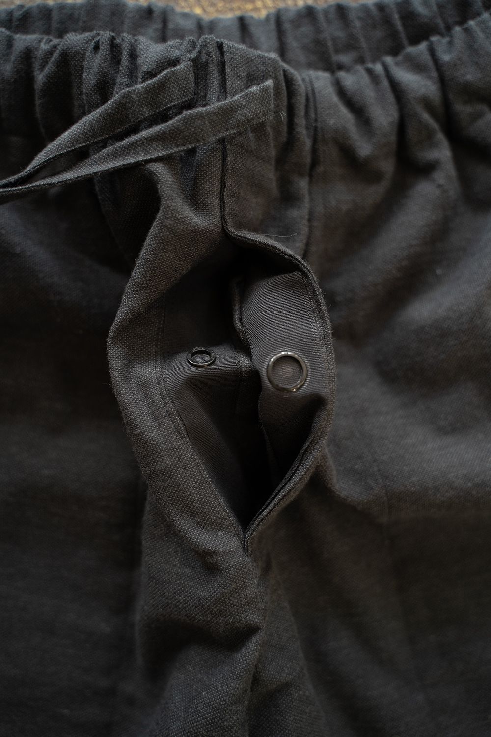 【ラスト1点】【24SS】"zen "pajama cotton×wool dobby/パジャマ(セットアップ)【ユニセックス】(BLACK)