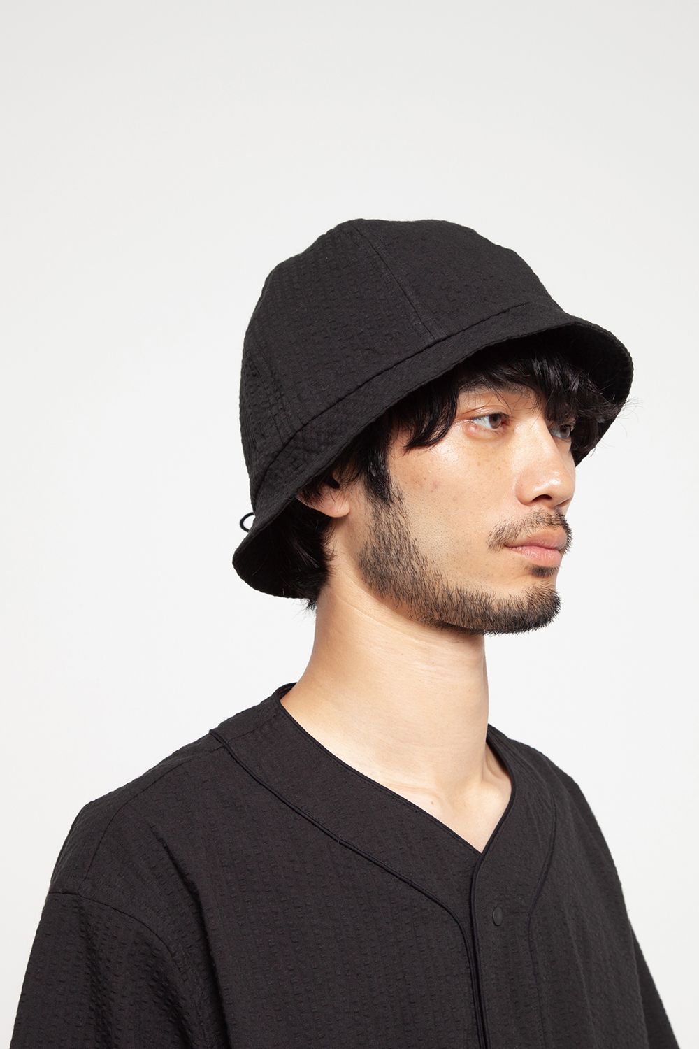 【25SS】"nite game"pajama(seersucker BLACK)【ユニセックス】【セットアップ】