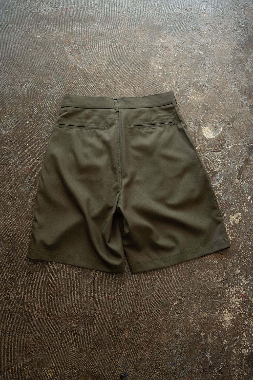 【26SS】Super120'sウールハーフパンツ(OLIVE)