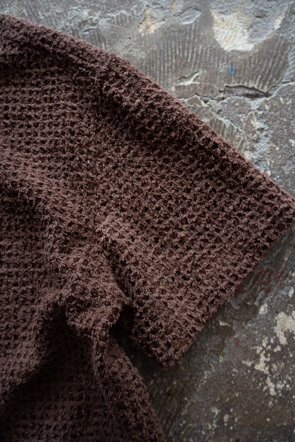 【ラスト1点】【26SS】Feather Lace S/S Shirt/フェザーレースショートスリーブシャツ(BROWN)