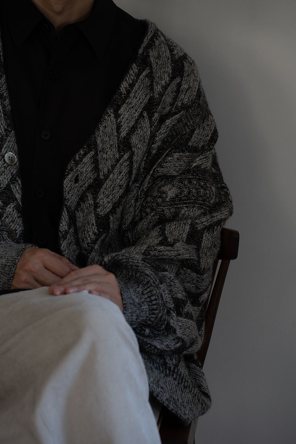 【26AW】Ochiba Mohair Cardigan(MIX GRAY)