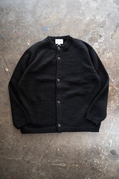 【ラスト1点】【24AW】ループヤーンクルーネックカーディガン(BLACK)