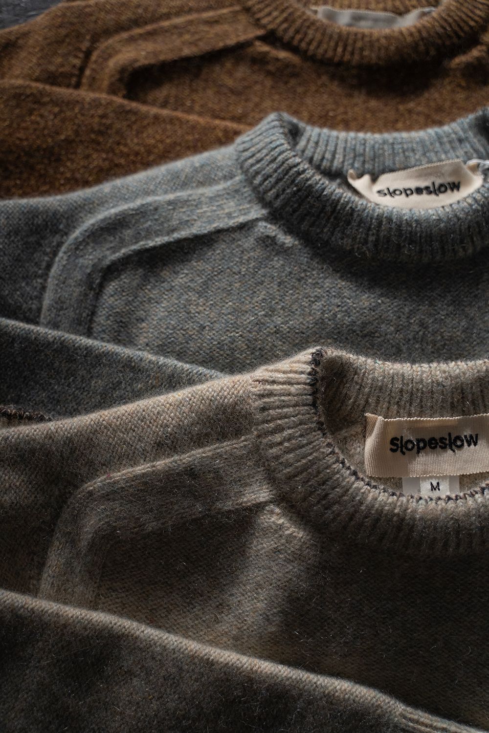 【ラスト1点】Yak/Shetland wool/Nep crew neck sweater(CURRY)