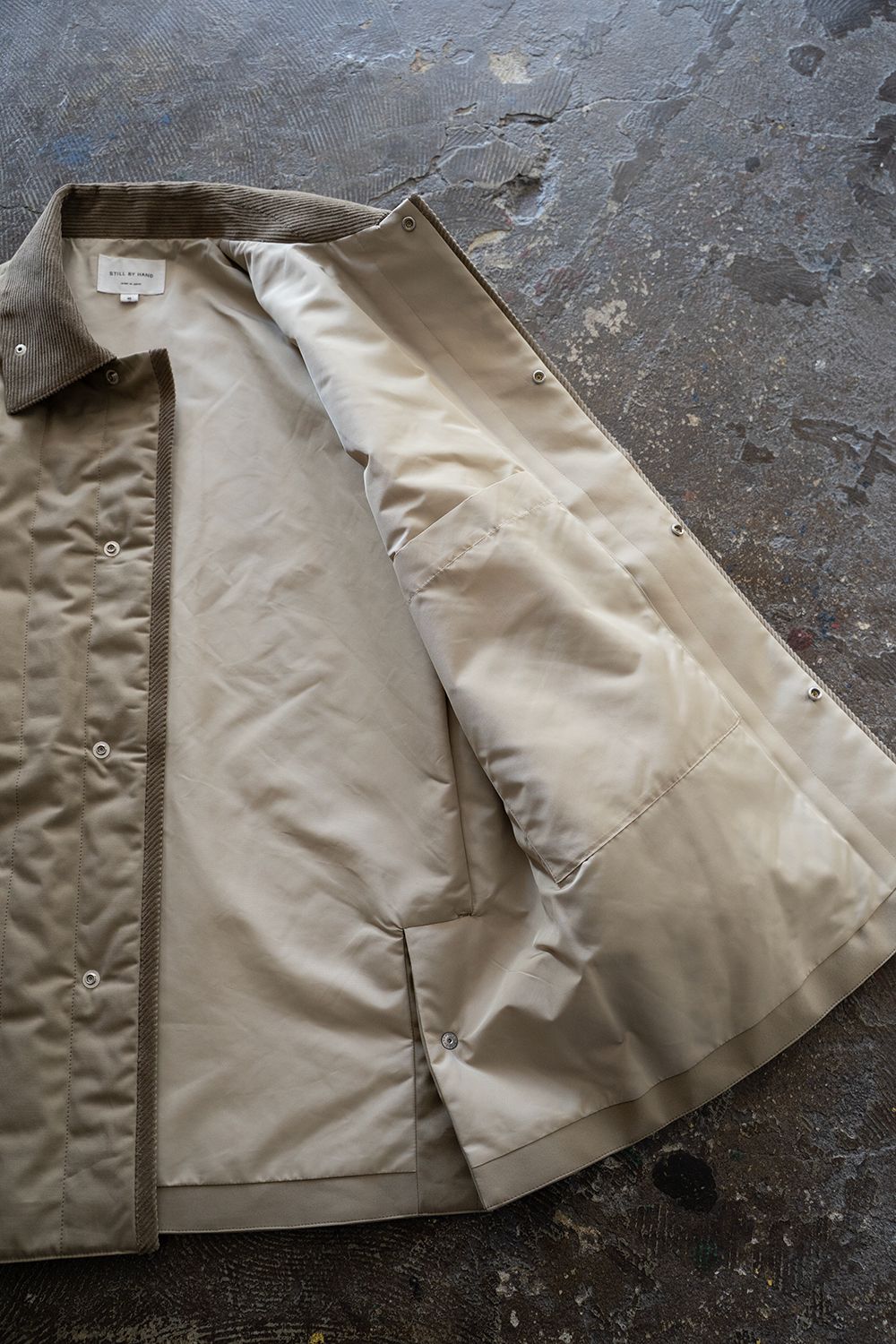 【25AW】コーデュロイ切り替えシンサレートキルティングブルゾン(BEIGE)