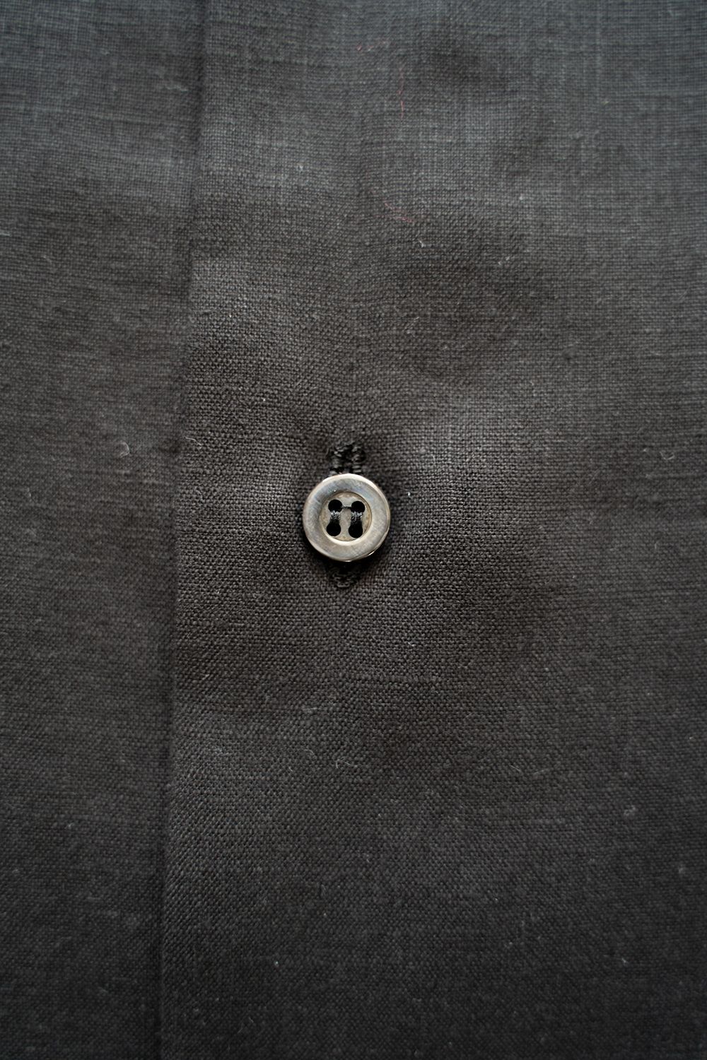 【ラスト1点】【22SS】French Linen Open Collar Shirt/フレンチリネンオープンカラーシャツ(BLACK)