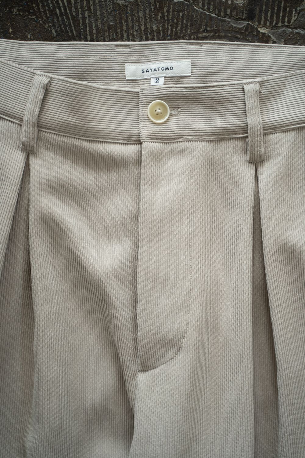 【26AW】2-Tack Corduroy Baggy Trousers/2タックコーデュロイバギートラウザーズ(LIGHT BEIGE)