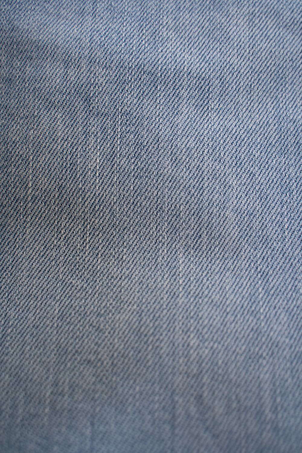 【ラスト1点】本藍スビンコットン13.5ozストレートデニム(LIGHT BLUE DAMAGE)