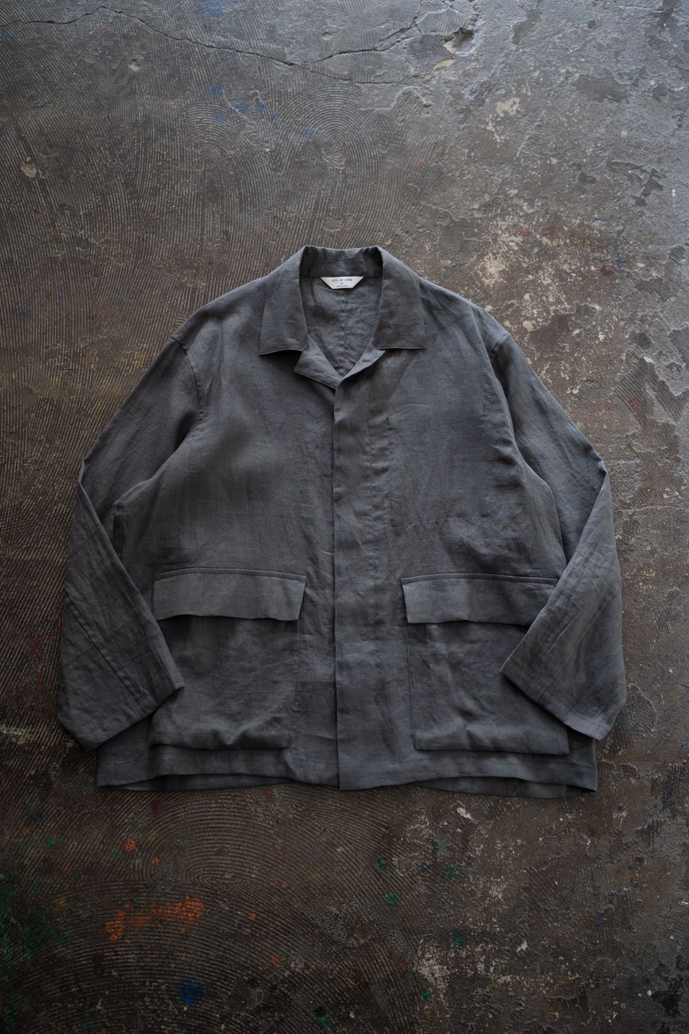 【26SS】リネンミニマルカバーオールジャケット(BLUE GREY)