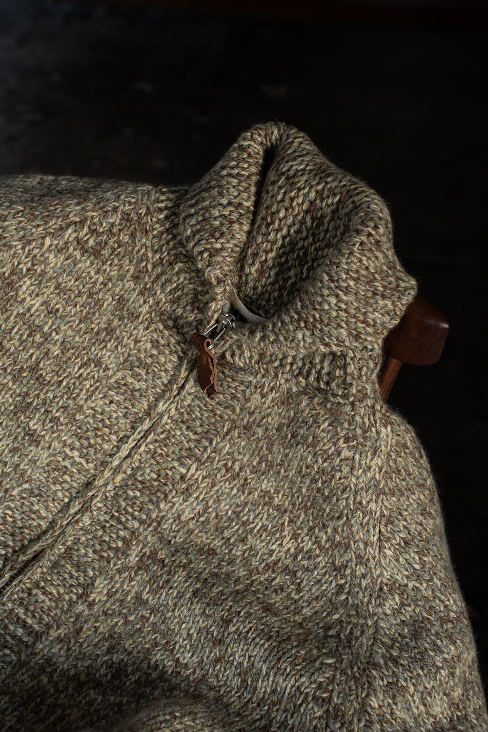 yak/lambs multi ply HAND KNITTING cowichan sweater(SUNNY)