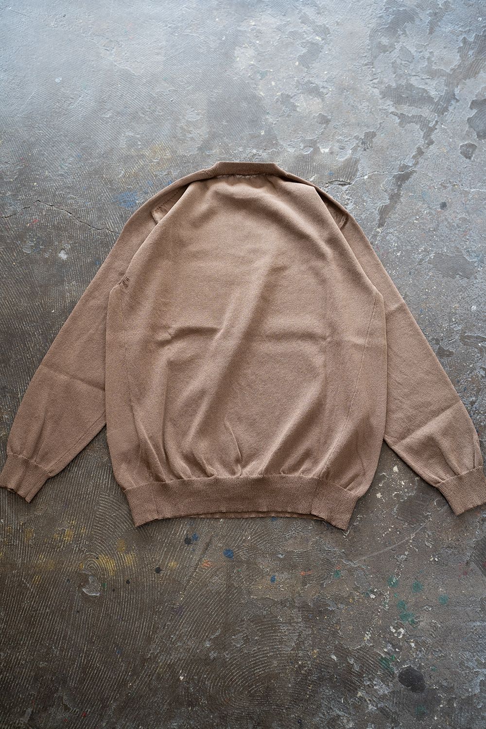 【ラスト1点】和紙混サドルショルダーニット(LIGHT BROWN)
