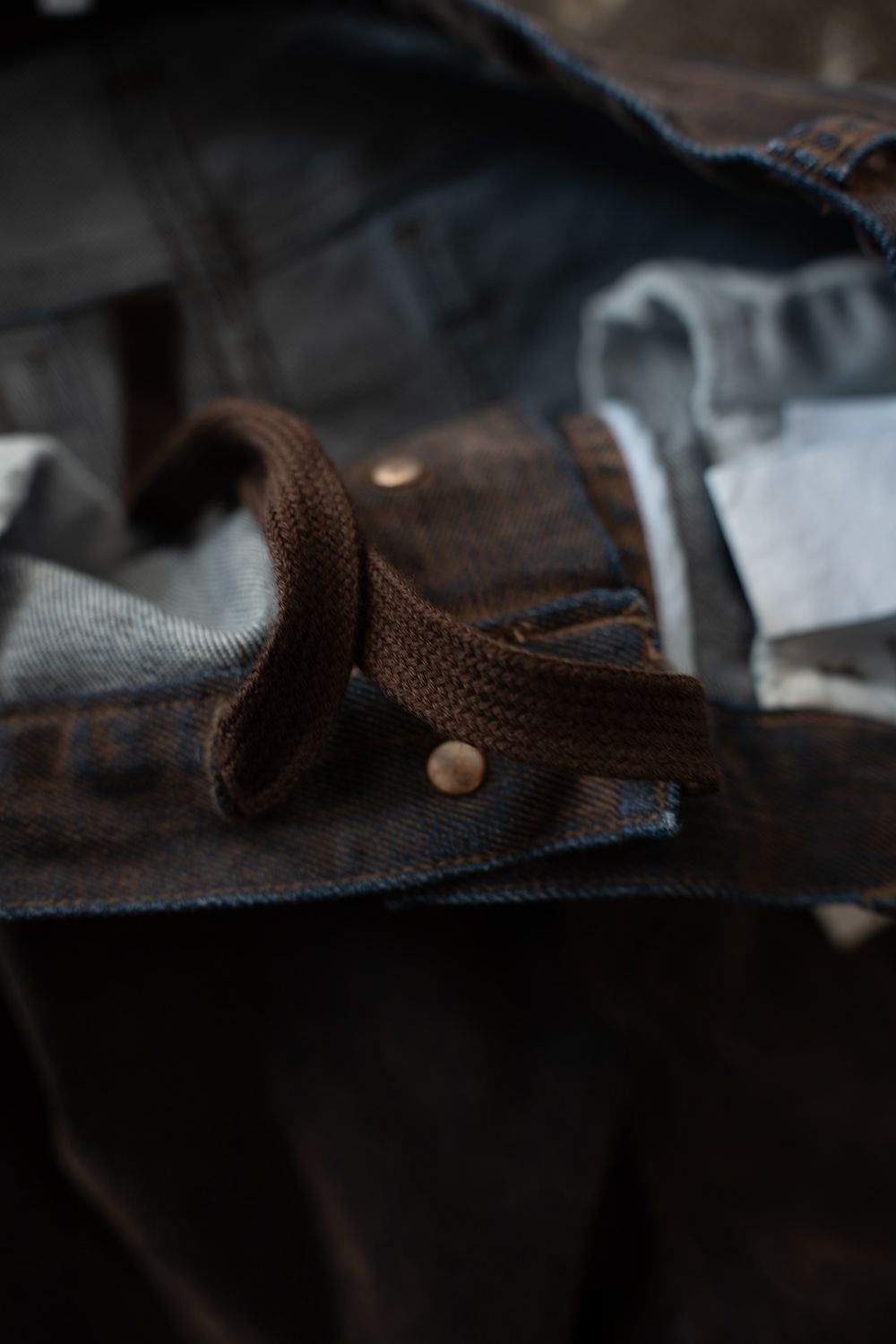 【26AW】Washed Flocked Denim Pants(FADED BROWN)