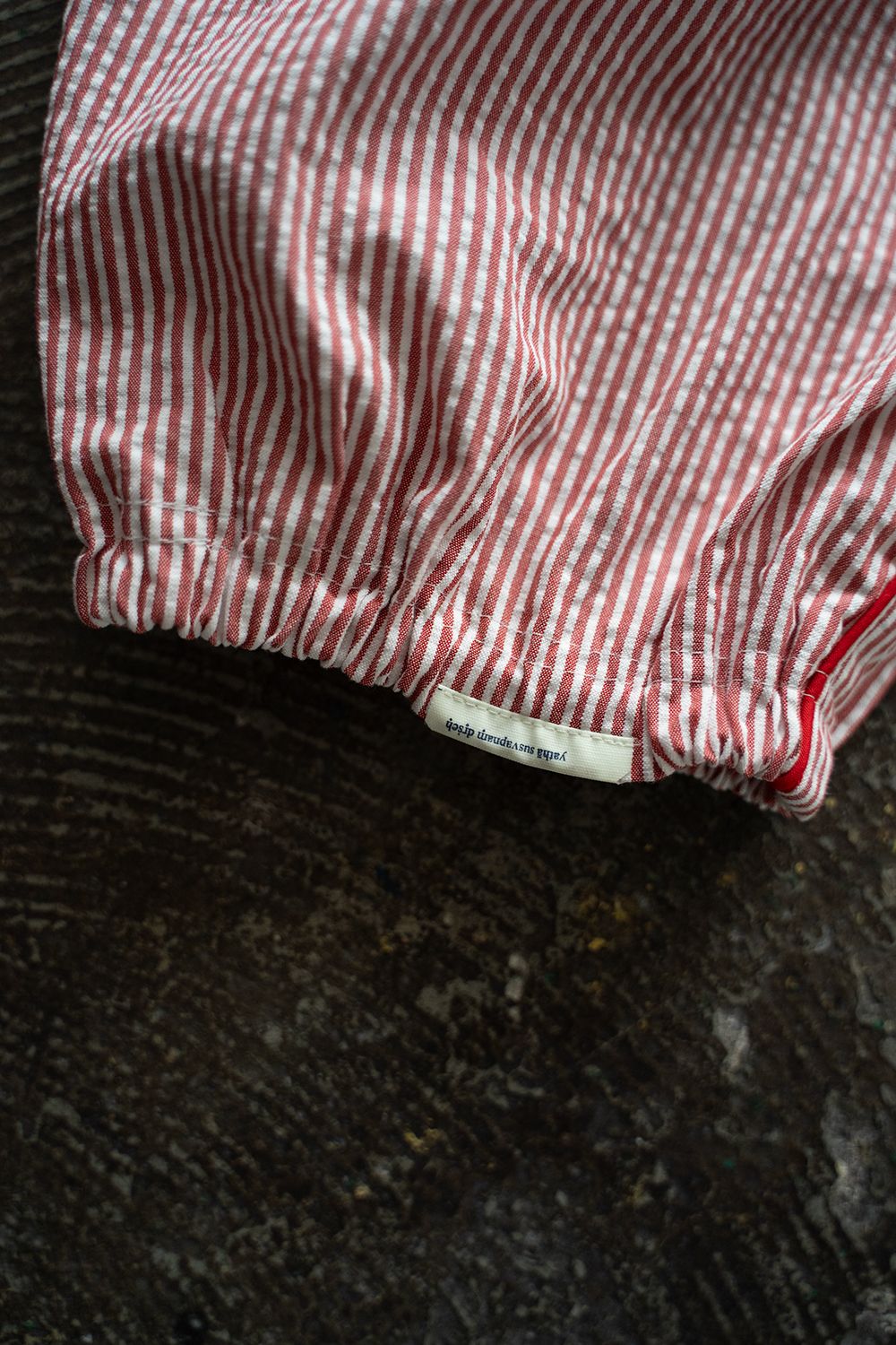 【25SS】"nite game"pajama(seersucker RED STRIPE)【ユニセックス】【セットアップ】