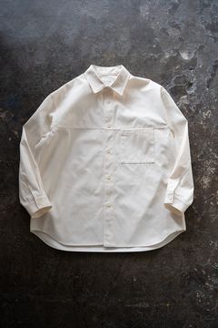 【ラスト1点】【25SS】強撚コットン×ポリエステルシャツブルゾン(OFF WHITE)