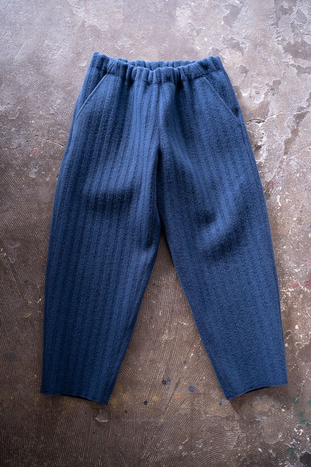 Cale - 【ラスト1点】Wool Felt Stripe Cropped Pants/縮絨ウール