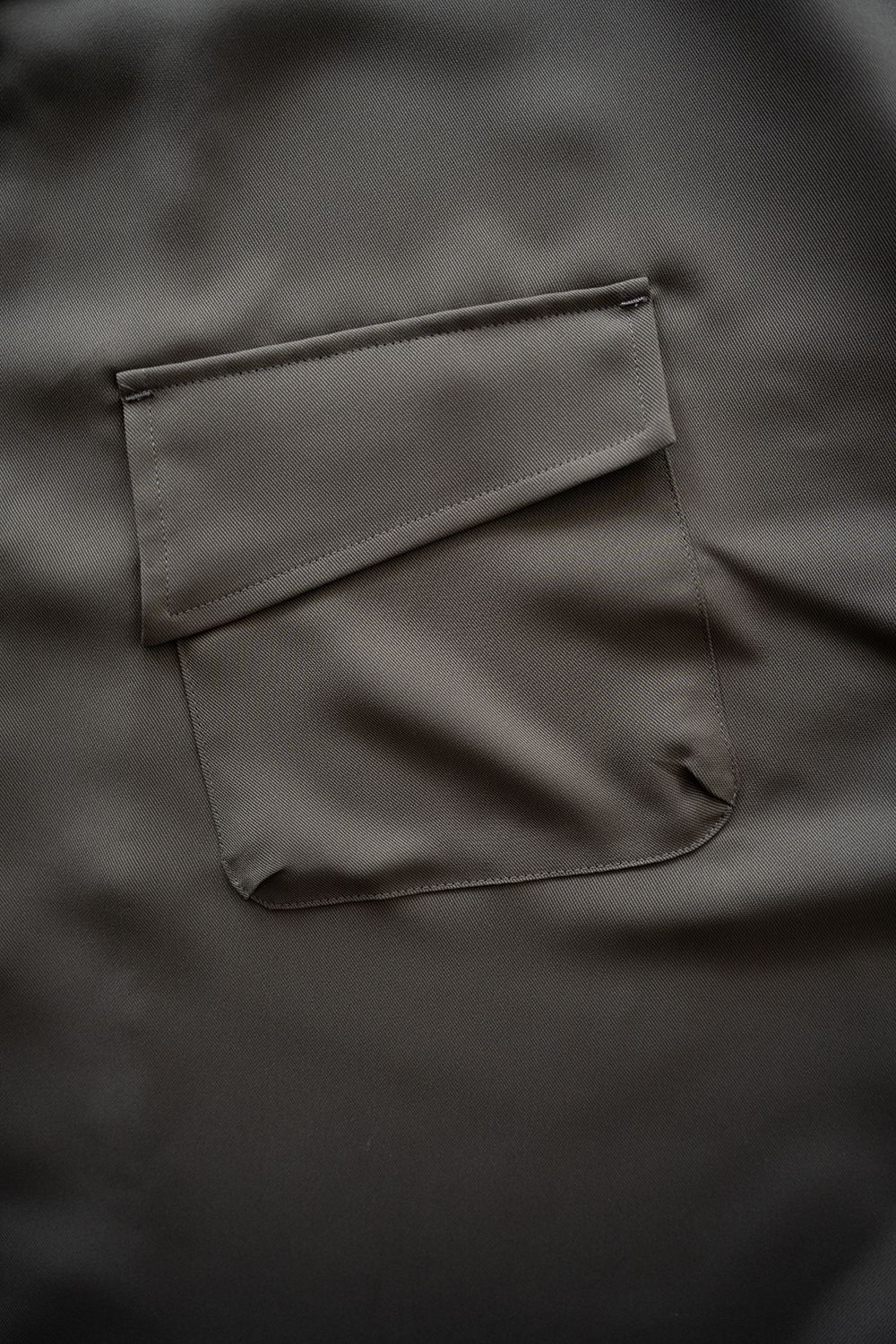 【26SS】PE Drape Fatigue Shirt/ポリエステルドレープファティーグシャツ(KAHKI)