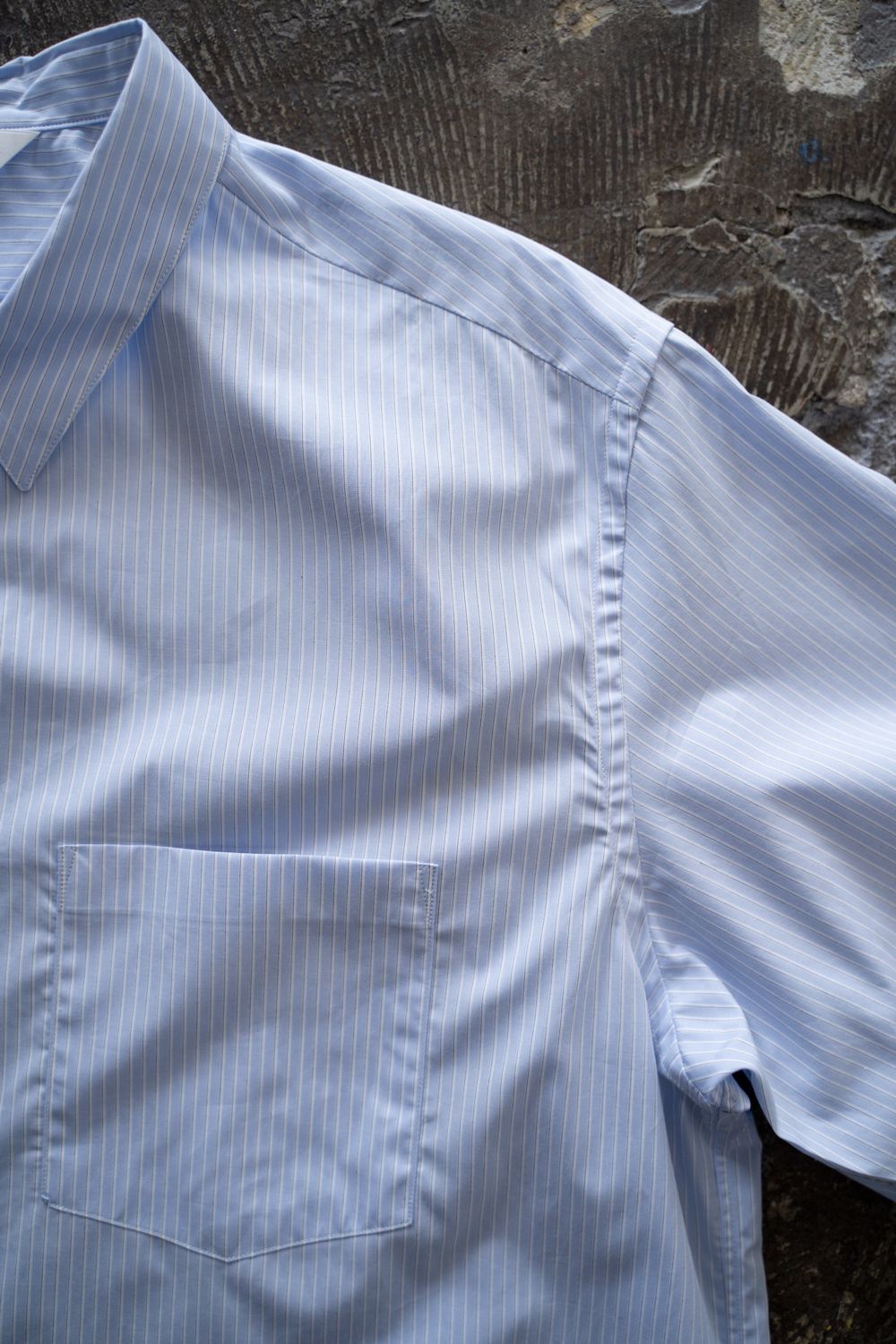【ラスト1点】【25AW】ブロードレギュラーカラーシャツ(BLUE STRIPE)