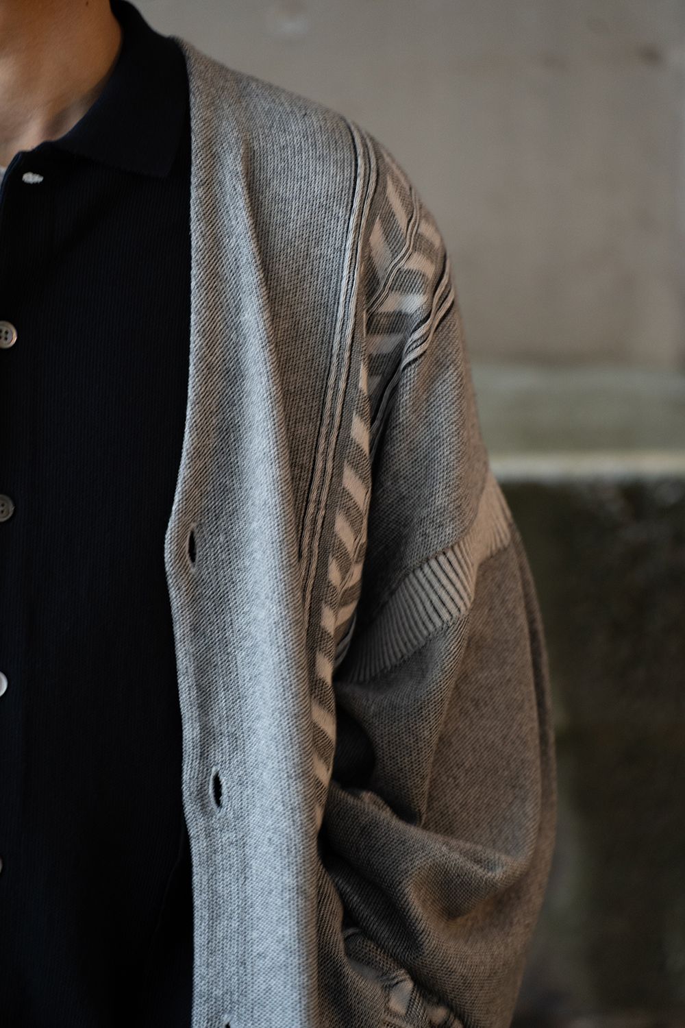 the SHISHIKI カーディガン MIX THE SHISHIKUI Mix cardigan khaki