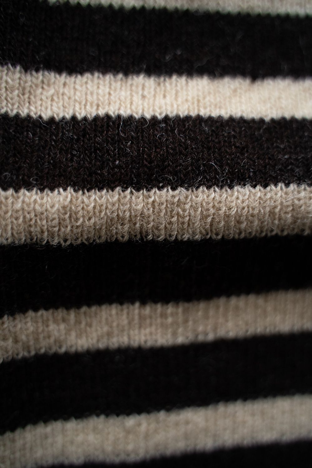 Hard twisted Shetlandwool GOB sweater(BROWN×IVORY)