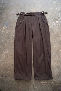 【ラスト1点】2-Tack Cotton-Nylon Military Pants/2タックコットンナイロンミリタリーパンツ(BROWN)
