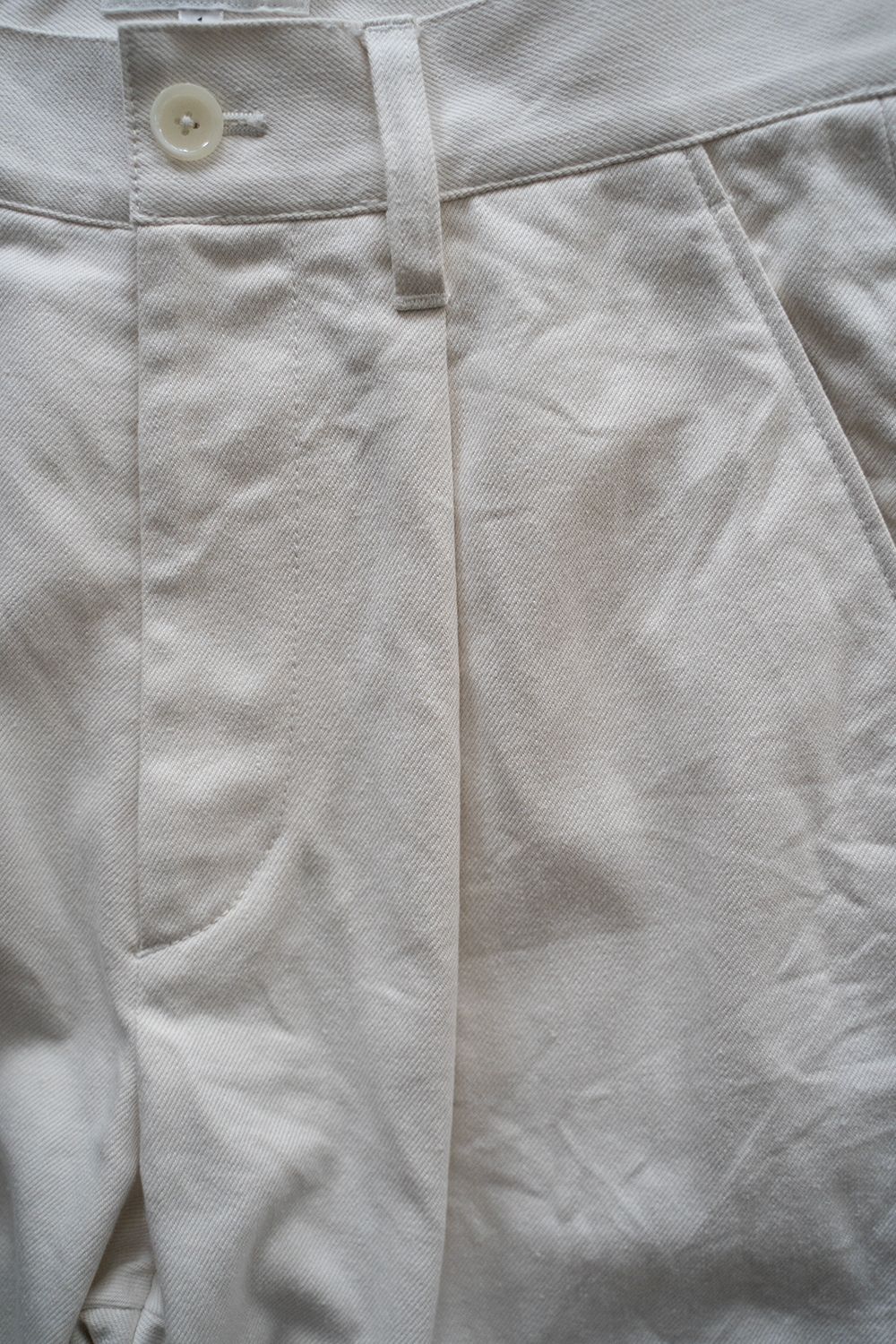 【25SS】1-Tack Bootcut Denim Pants/1タックブーツカットデニムパンツ(OFF WHITE)