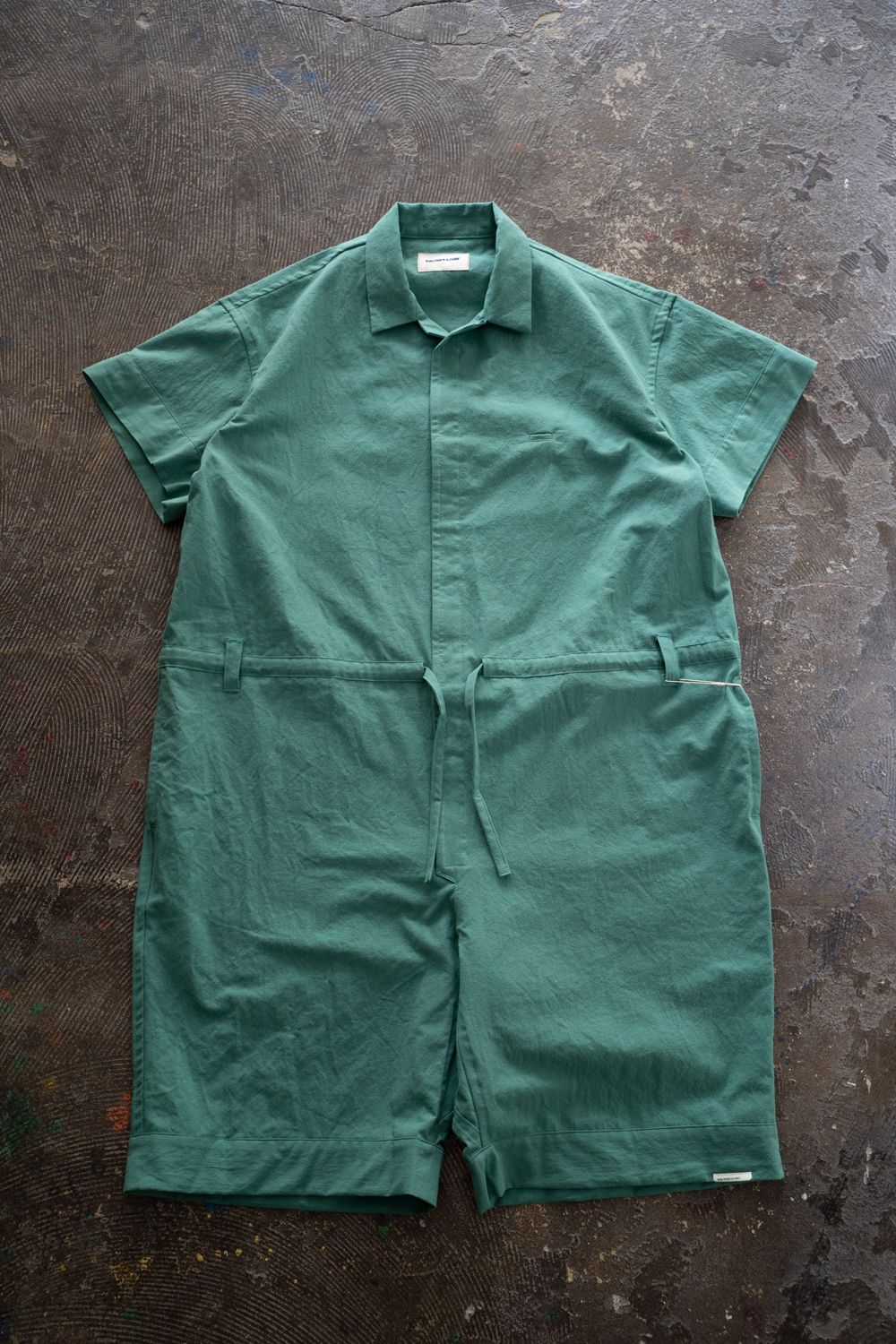 【26SS】"joint(short)"pajama【オールインワン】(washed light cotton GREEN)