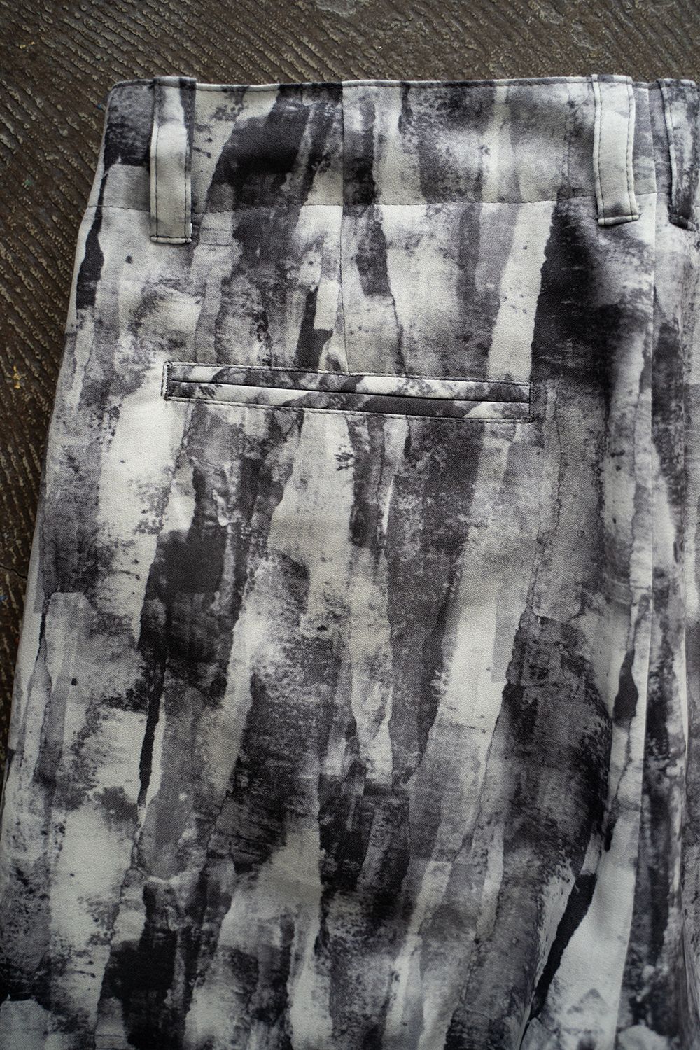 【ラスト1点】【24SS】Abstract Print Flare Pants/アブストラクトプリントフレアパンツ(GRAY)