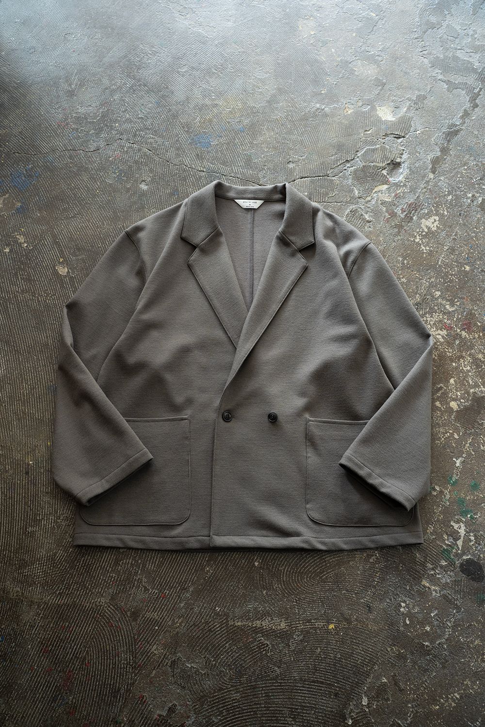 【25AW】ウールジャージーダブルジャケット(GREIGE)