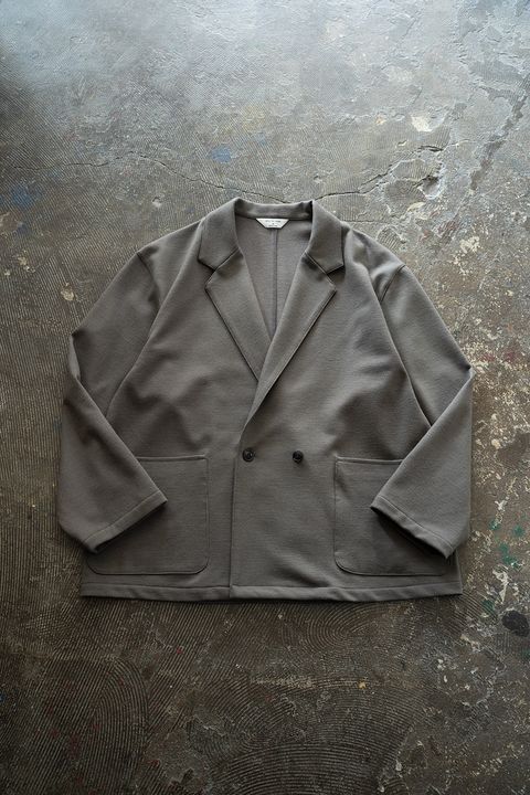 【25AW】ウールジャージーダブルジャケット(GREIGE)