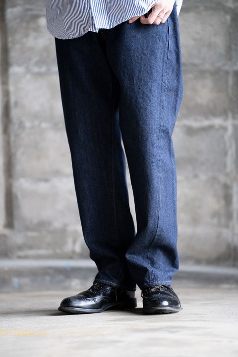 【ラスト1点】【22AW】本藍スビンコットン13.5ozストレートデニム(NAVY ONE WASH)