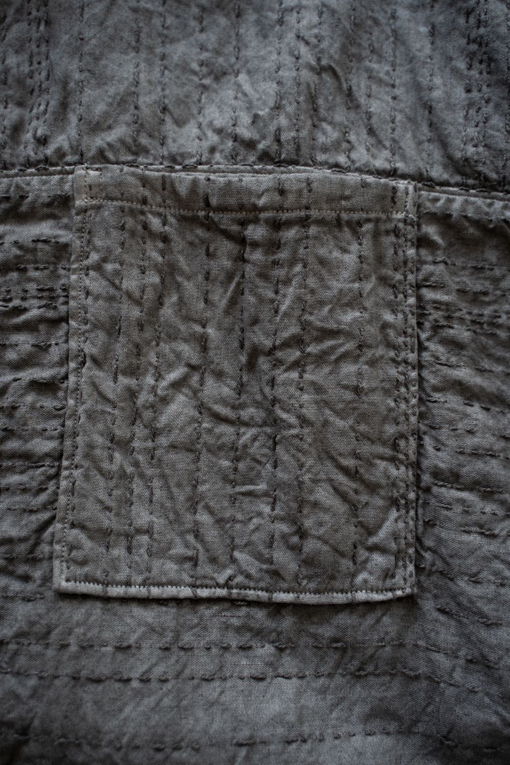 薄手刺し子織ジャケット(松煙)