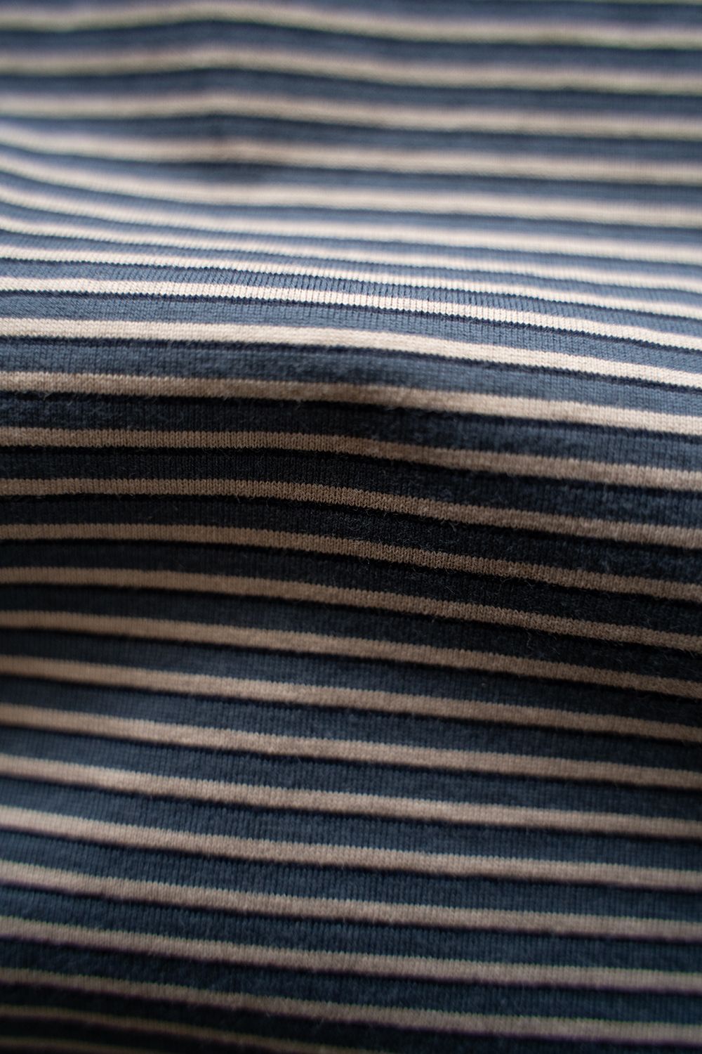 【ラスト1点】【23SS】ヘンリーネックボーダーカットソー(BLUE×BEIGE)