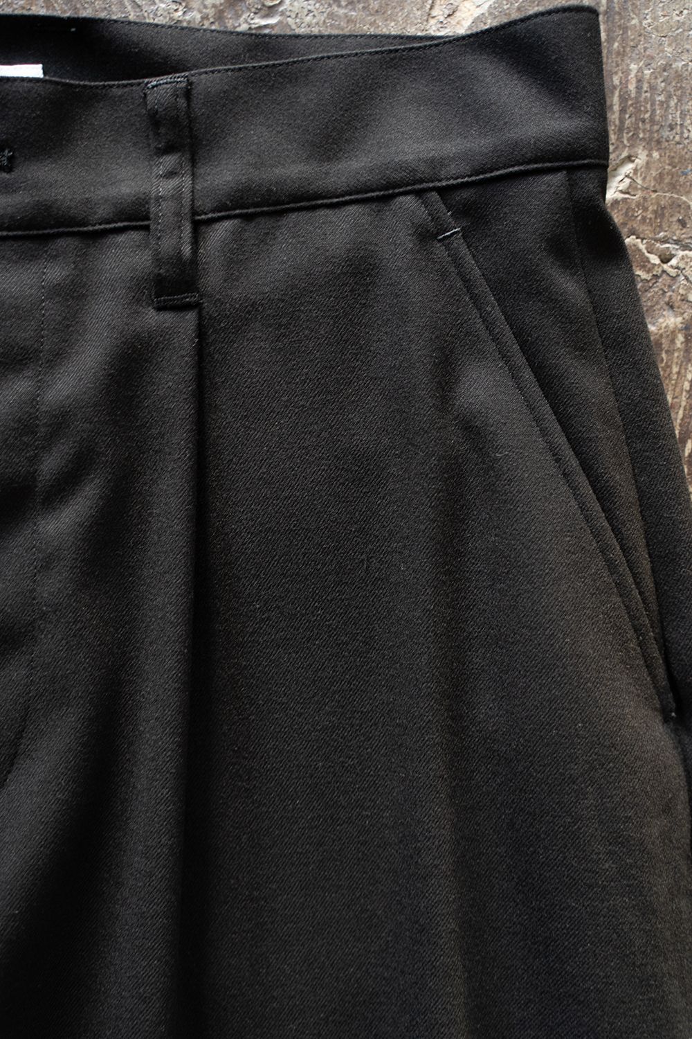 【ラスト1点】【24AW】1-Tack Wide Trousers/1タックワイドトラウザーズ(BLACK)